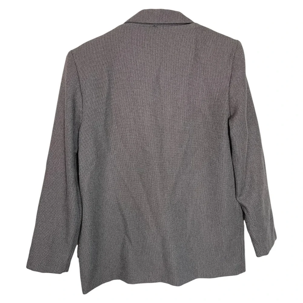 Alfred Dunner 10P Black White Blazer Two Button Textured‎ Career Dark Academia